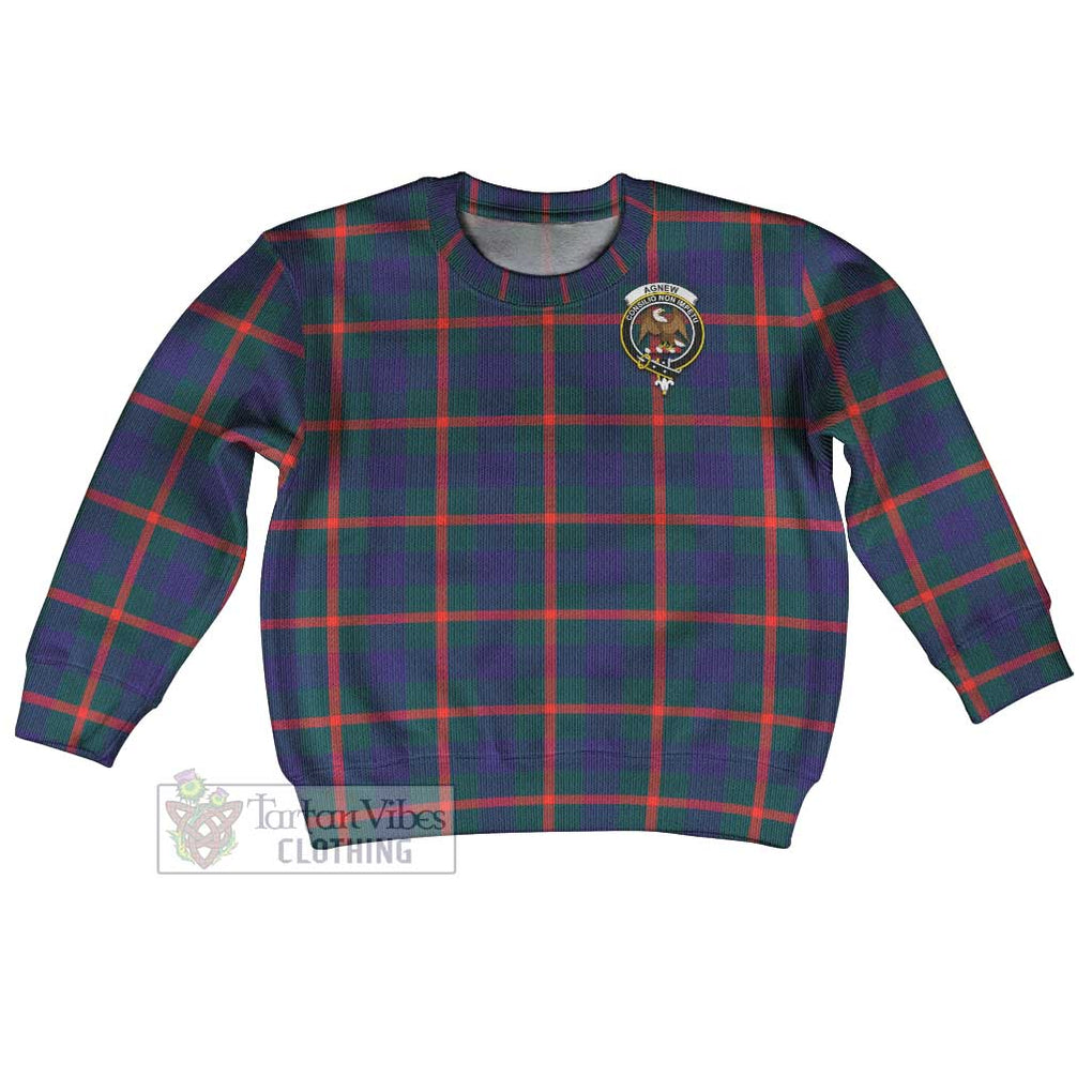 Tartan Vibes Clothing Agnew Tartan Kid Ugly Sweater with Family Crest