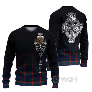 Agnew Tartan Ugly Sweater Featuring Alba Gu Brath Family Crest Celtic Inspired