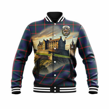Agnew Tartan Family Crest Baseball Jacket with Scottish Ancient Castle Style Unisex - Tartan Vibes Clothing