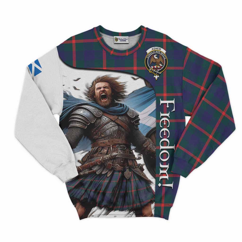 Tartan Vibes Clothing Agnew Crest Tartan Sweatshirt Inspired by the Freedom of Scottish Warrior