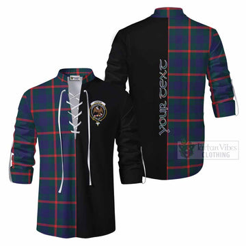 Agnew Tartan Ghillie Kilt Shirt with Family Crest and Half Of Me Style