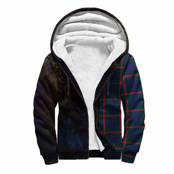 Agnew Tartan Family Crest Sherpa Hoodie Alba Gu Brath Be Brave Lion Ancient Style Unisex S - Tartan Vibes Clothing