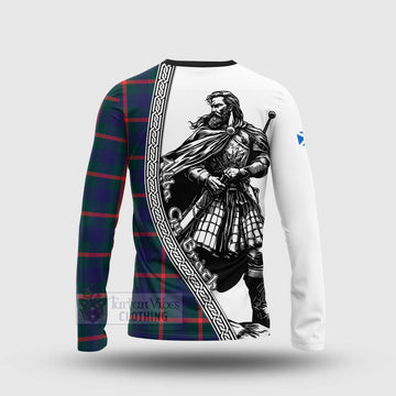 Agnew Tartan Clan Crest Long Sleeve T-Shirt with Highlander Warrior Celtic Style