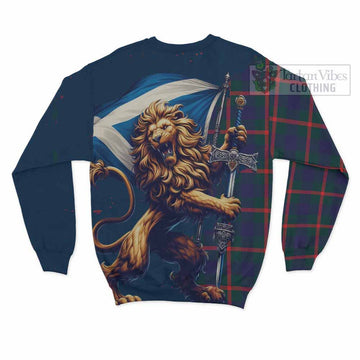 Agnew Tartan Family Crest Sweatshirt with Scottish Majestic Lion