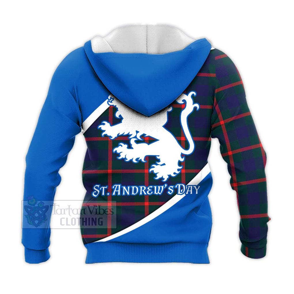 Tartan Vibes Clothing Agnew Family Crest Tartan Knitted Hoodie Celebrate Saint Andrew's Day in Style