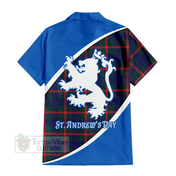 Agnew Family Crest Tartan Short Sleeve Button Shirt Celebrate Saint Andrew's Day in Style