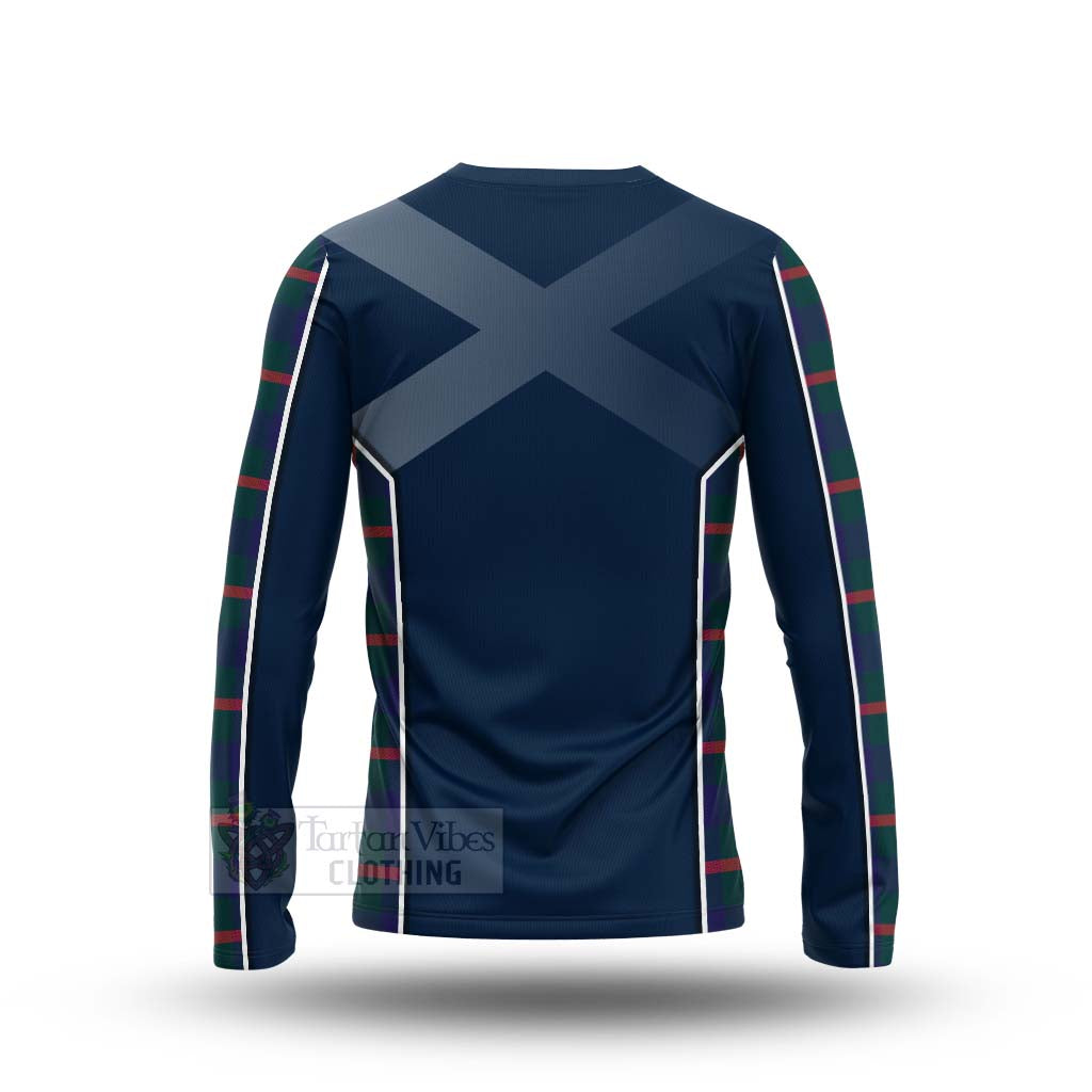 Tartan Vibes Clothing Agnew Tartan Long Sleeve T-Shirt with Family Crest and Scottish Thistle Vibes Sport Style