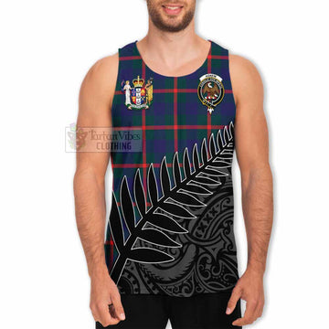 Agnew Crest Tartan Men's Tank Top with New Zealand Silver Fern Half Style