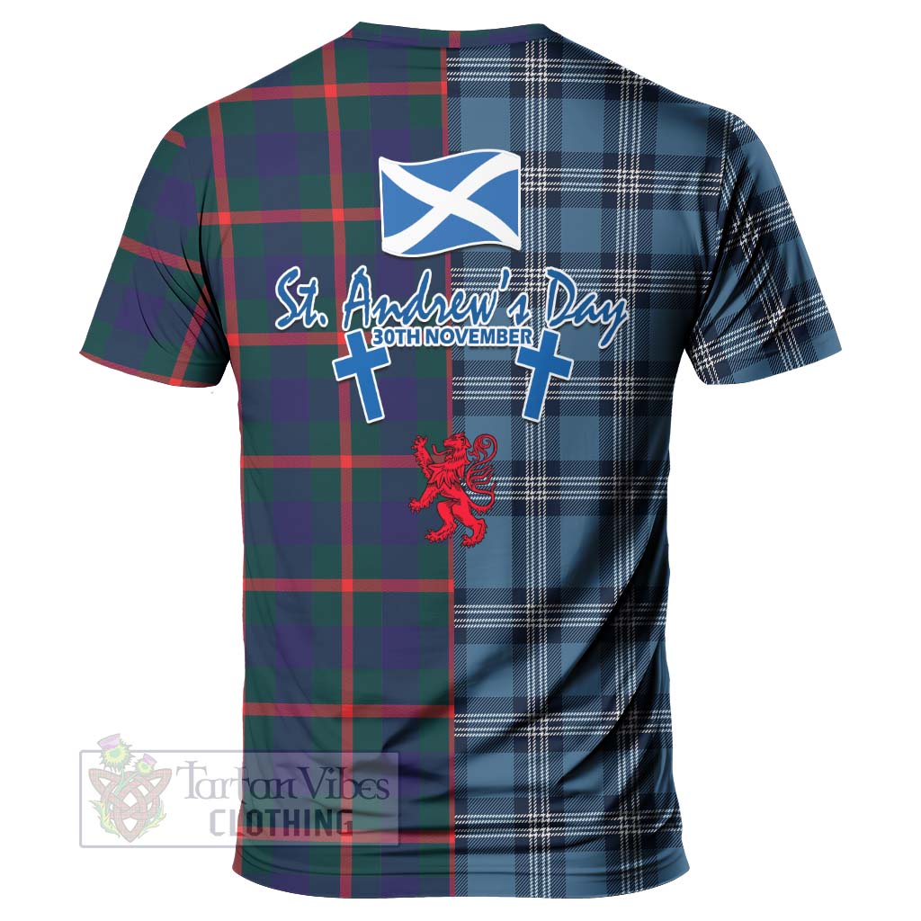 Tartan Vibes Clothing Agnew Tartan T-Shirt Happy St. Andrew's Day Half Tartan Style