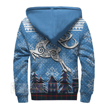 Agnew Clan Christmas Sherpa Hoodie Celtic Reindeer Style