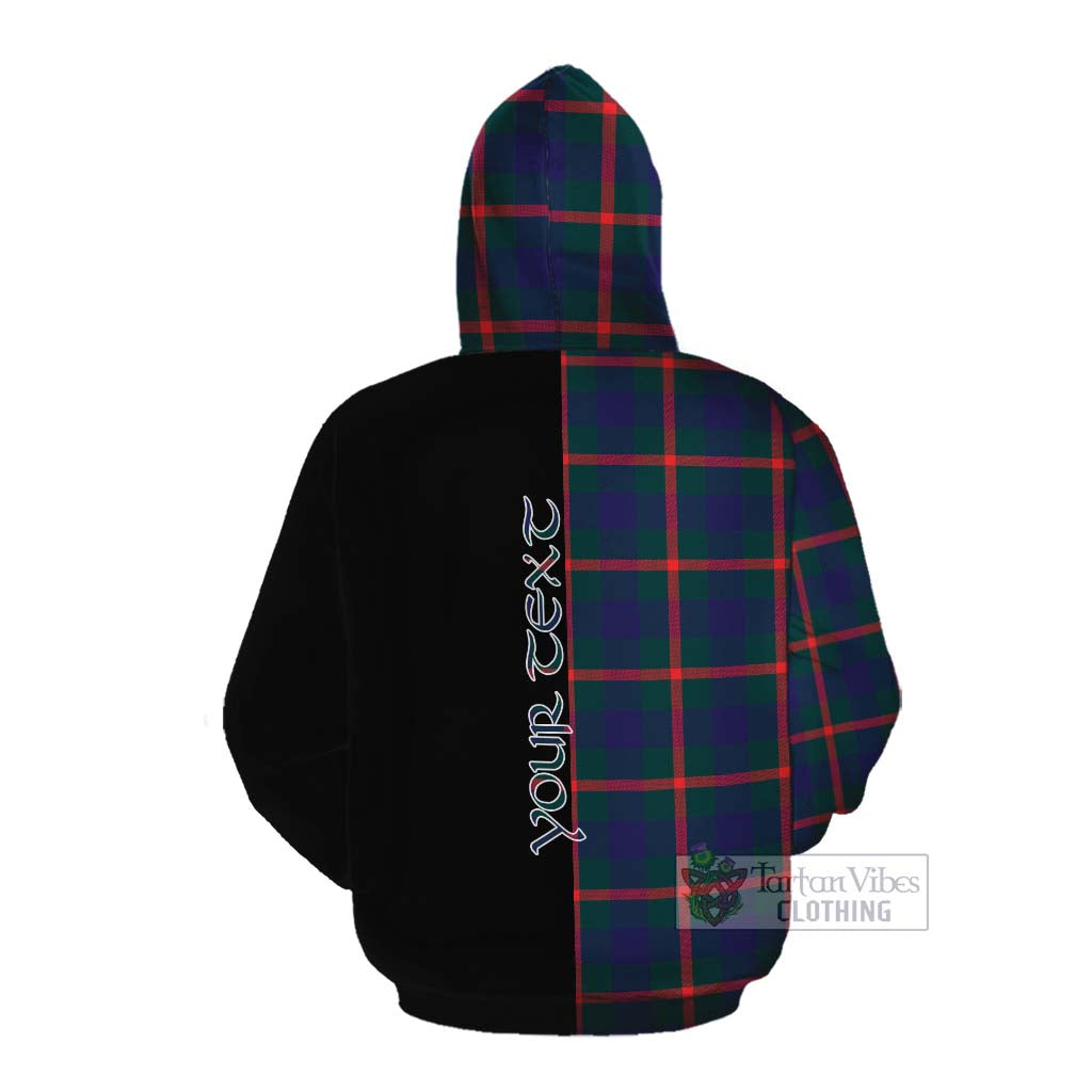 Tartan Vibes Clothing Agnew Tartan Cotton Hoodie with Family Crest and Half Of Me Style