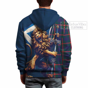 Agnew Tartan Family Crest Hoodie with Scottish Majestic Lion