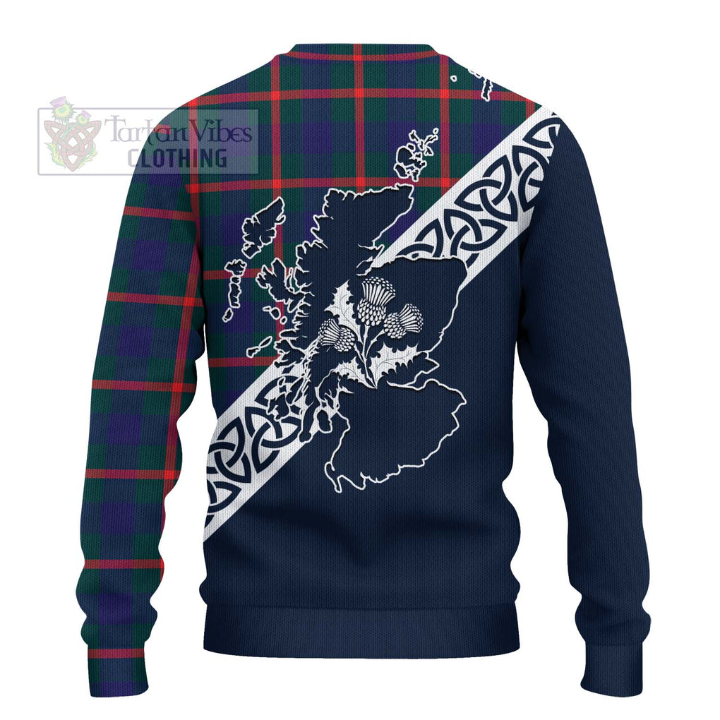 Tartan Vibes Clothing Agnew Tartan Knitted Sweater Featuring Thistle and Scotland Map