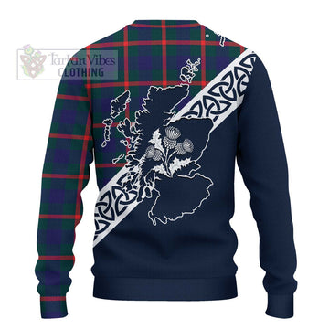 Agnew Tartan Ugly Sweater Featuring Thistle and Scotland Map