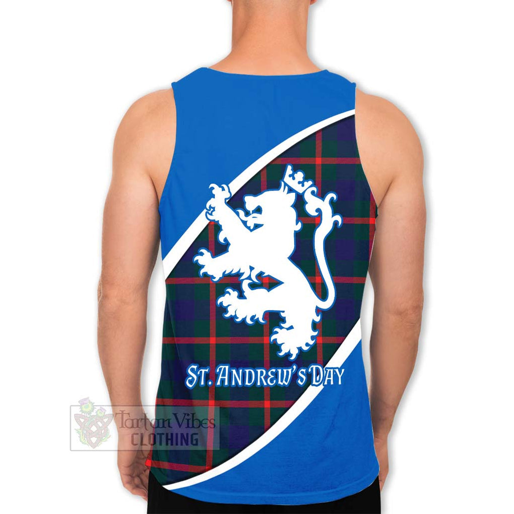 Tartan Vibes Clothing Agnew Family Crest Tartan Men's Tank Top Celebrate Saint Andrew's Day in Style