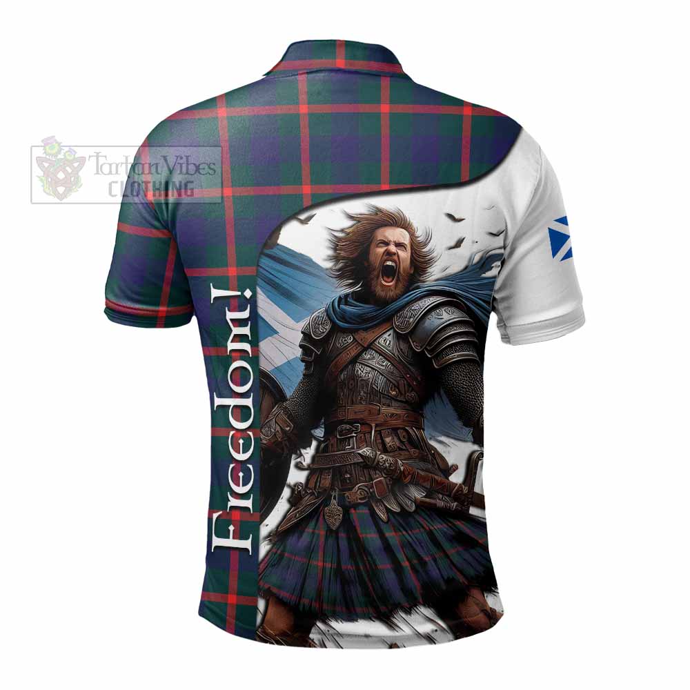 Tartan Vibes Clothing Agnew Crest Tartan Polo Shirt Inspired by the Freedom of Scottish Warrior