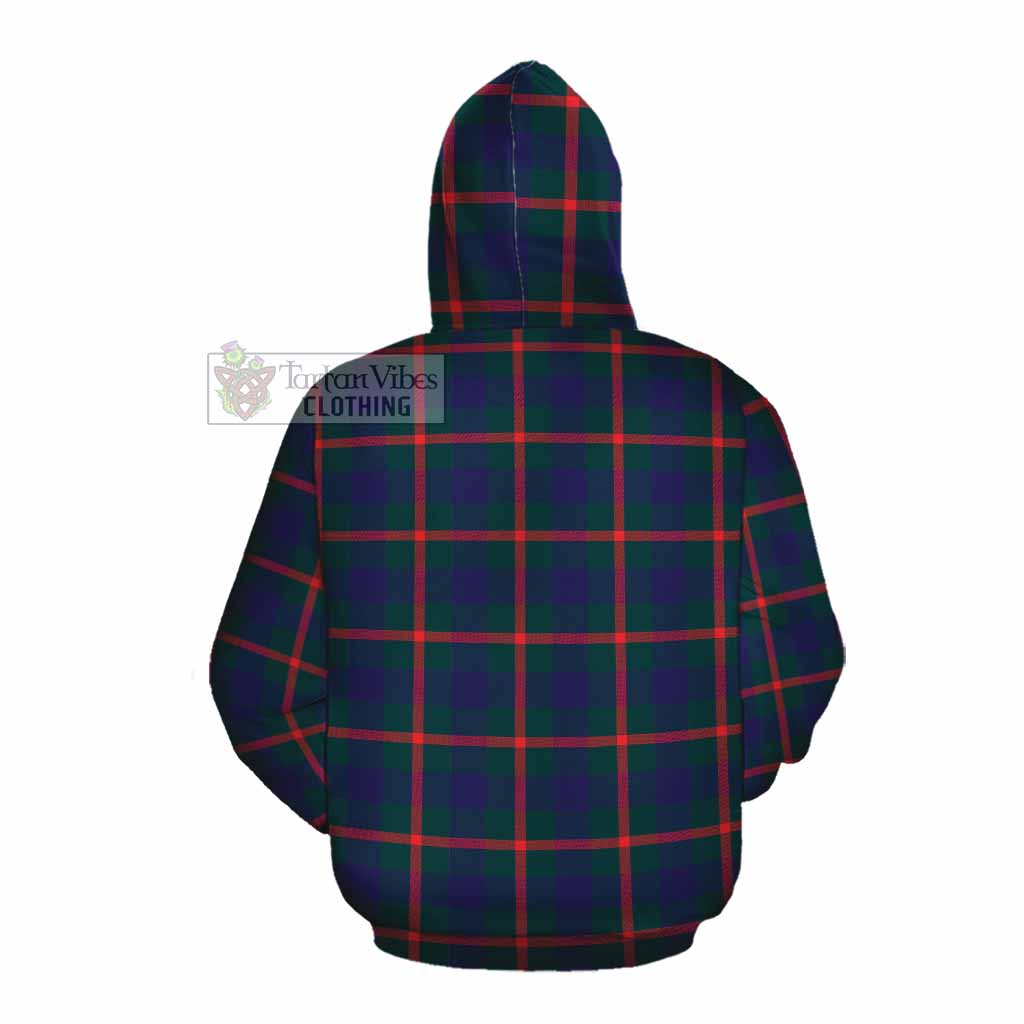 Tartan Vibes Clothing Agnew Tartan Cotton Hoodie with Family Crest DNA In Me Style