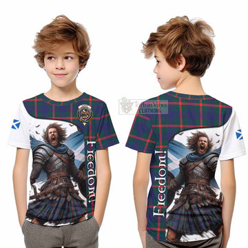 Agnew Crest Tartan Kid T-Shirt Inspired by the Freedom of Scottish Warrior