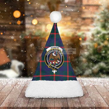 Agnew Tartan Christmas Santa Hats with Family Crest