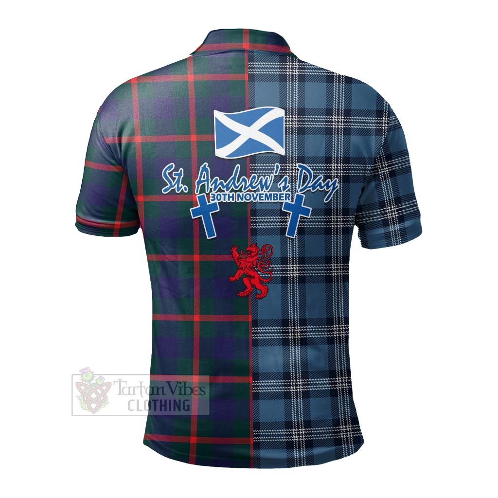 Agnew Tartan Polo Shirt Happy St. Andrew's Day Half Tartan Style - Tartan Vibes Clothing