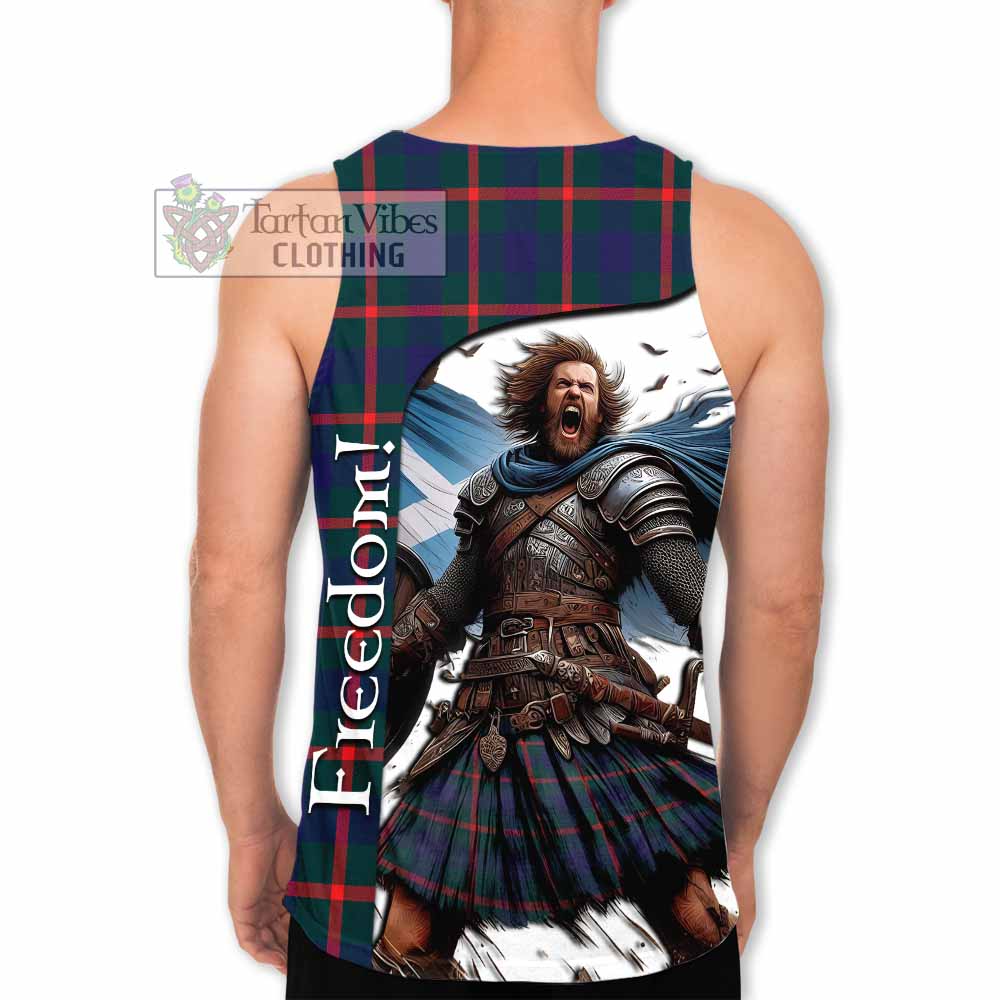 Tartan Vibes Clothing Agnew Crest Tartan Men's Tank Top Inspired by the Freedom of Scottish Warrior