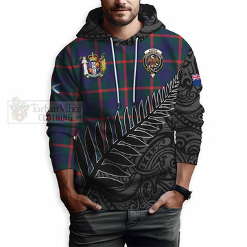 Agnew Crest Tartan Hoodie with New Zealand Silver Fern Half Style