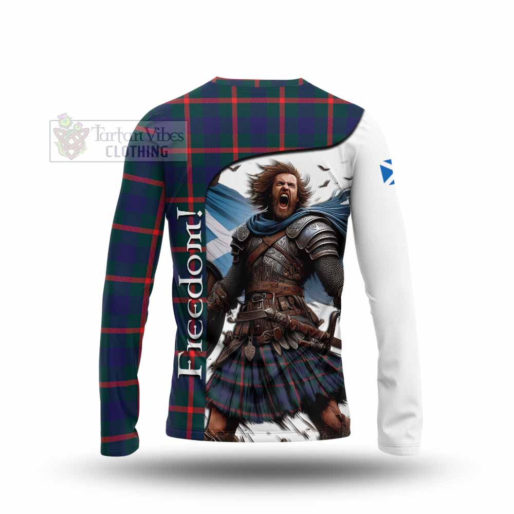 Tartan Vibes Clothing Agnew Crest Tartan Long Sleeve T-Shirt Inspired by the Freedom of Scottish Warrior