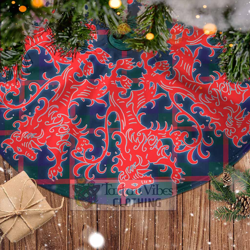 Tartan Vibes Clothing Agnew Tartan Christmas Tree Skirt Lion Rampant Style