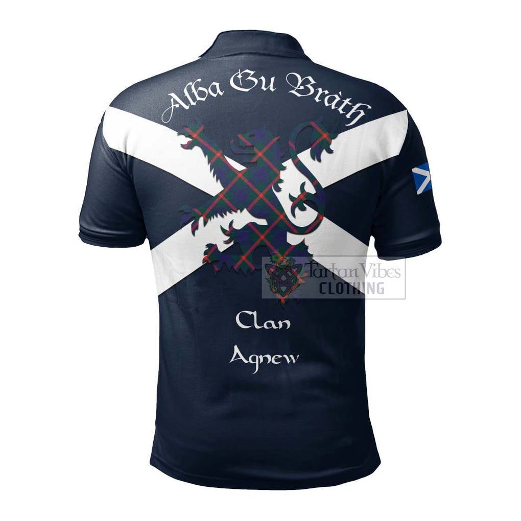 Tartan Vibes Clothing Agnew Tartan Lion Rampant Polo Shirt – Proudly Display Your Heritage with Alba Gu Brath and Clan Name