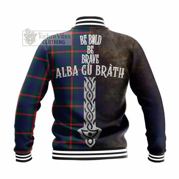 Agnew Tartan Family Crest Baseball Jacket Alba Gu Brath Be Brave Lion Ancient Style - Tartan Vibes Clothing