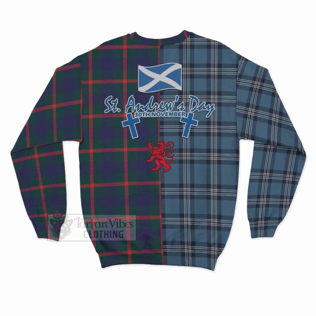 Tartan Vibes Clothing Agnew Tartan Sweatshirt Happy St. Andrew's Day Half Tartan Style