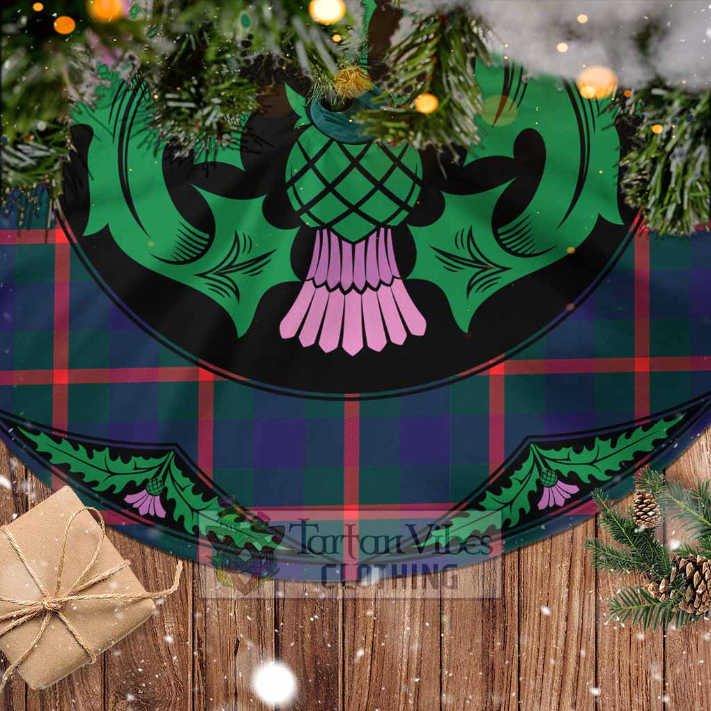 Tartan Vibes Clothing Agnew Tartan Christmas Tree Skirt Scottish Thistle Style