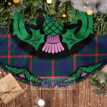 Agnew Tartan Christmas Tree Skirt Scottish Thistle Style