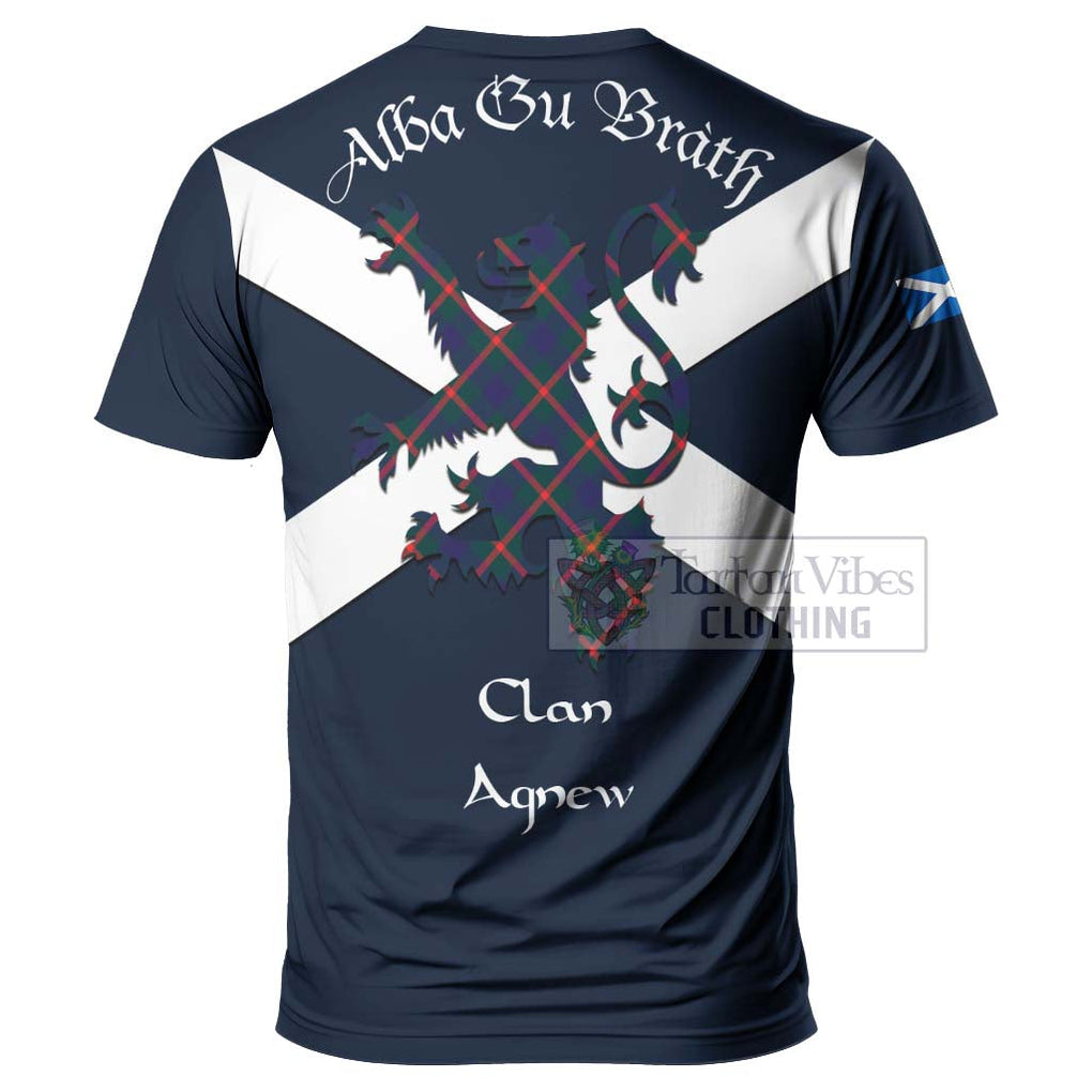 Tartan Vibes Clothing Agnew Tartan Lion Rampant T-Shirt – Proudly Display Your Heritage with Alba Gu Brath and Clan Name