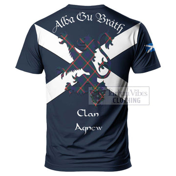 Agnew Tartan Lion Rampant T-Shirt Proudly Display Your Heritage with Alba Gu Brath and Clan Name