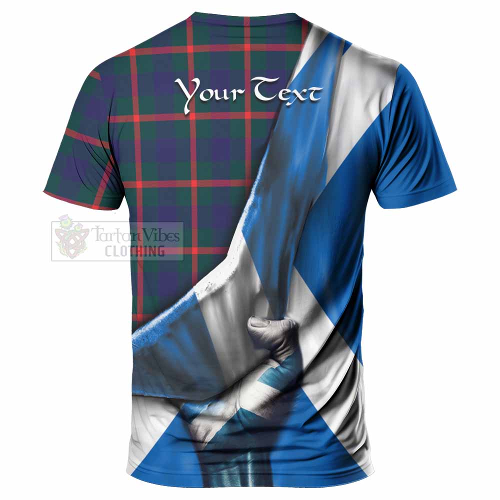 Tartan Vibes Clothing Agnew Tartan T-Shirt with Family Crest Scotland Patriotic Style