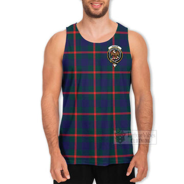 Agnew Tartan Men's Tank Top with Family Crest Celtic Skull Style