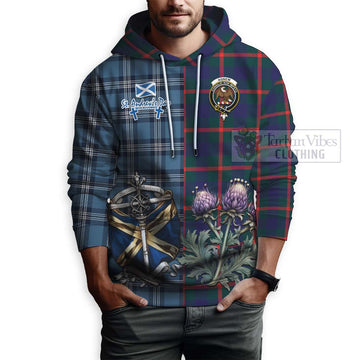 Agnew Tartan Hoodie Happy St. Andrew's Day Half Tartan Style