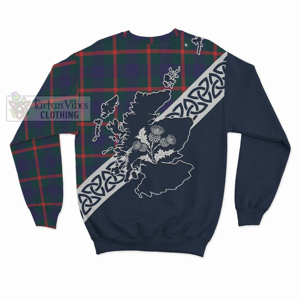 Tartan Vibes Clothing Agnew Tartan Sweatshirt Featuring Thistle and Scotland Map