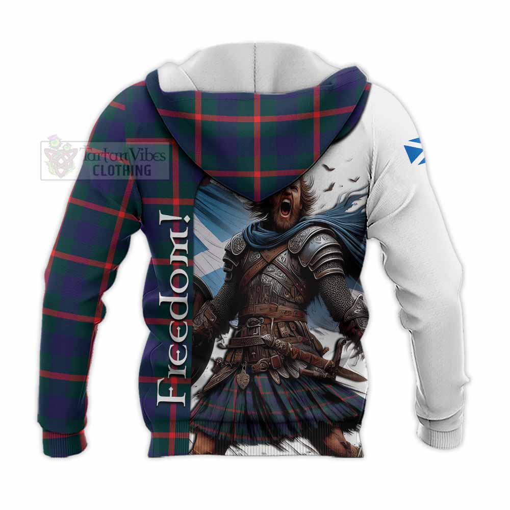 Tartan Vibes Clothing Agnew Crest Tartan Knitted Hoodie Inspired by the Freedom of Scottish Warrior