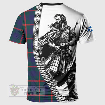 Agnew Tartan Clan Crest T-Shirt with Highlander Warrior Celtic Style