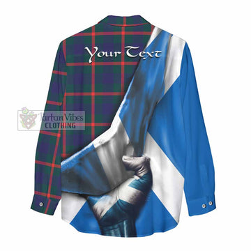 Agnew Tartan Women's Casual Shirt with Family Crest Scotland Patriotic Style