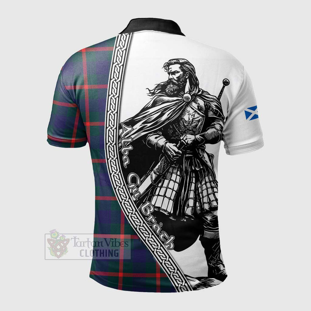 Tartan Vibes Clothing Agnew Tartan Clan Crest Polo Shirt with Highlander Warrior Celtic Style