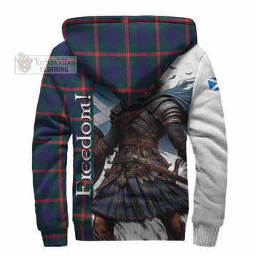 Agnew Crest Tartan Sherpa Hoodie Inspired by the Freedom of Scottish Warrior