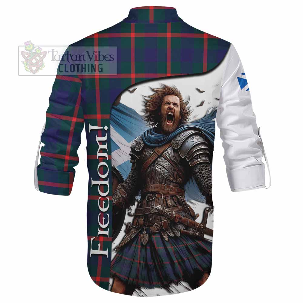 Tartan Vibes Clothing Agnew Crest Tartan Ghillie Kilt Shirt Inspired by the Freedom of Scottish Warrior