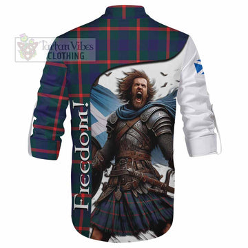 Agnew Crest Tartan Ghillie Kilt Shirt Inspired by the Freedom of Scottish Warrior