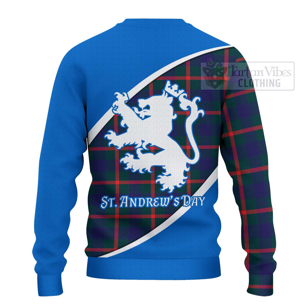 Tartan Vibes Clothing Agnew Family Crest Tartan Knitted Sweater Celebrate Saint Andrew's Day in Style