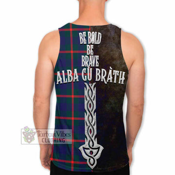 Agnew Tartan Family Crest Men's Tank Top Alba Gu Brath Be Brave Lion Ancient Style - Tartan Vibes Clothing