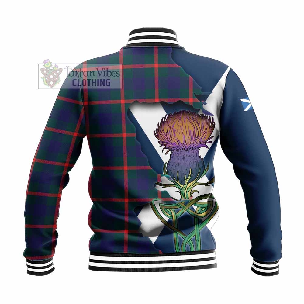 Agnew Tartan Family Crest Baseball Jacket Scottish Thistle Celtic Inspired - Tartan Vibes Clothing