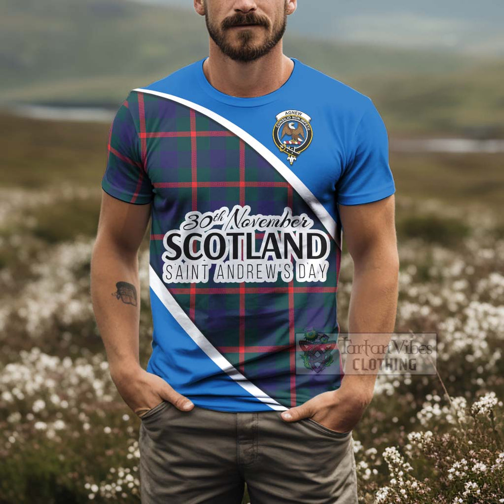 Tartan Vibes Clothing Agnew Family Crest Tartan T-Shirt Celebrate Saint Andrew's Day in Style